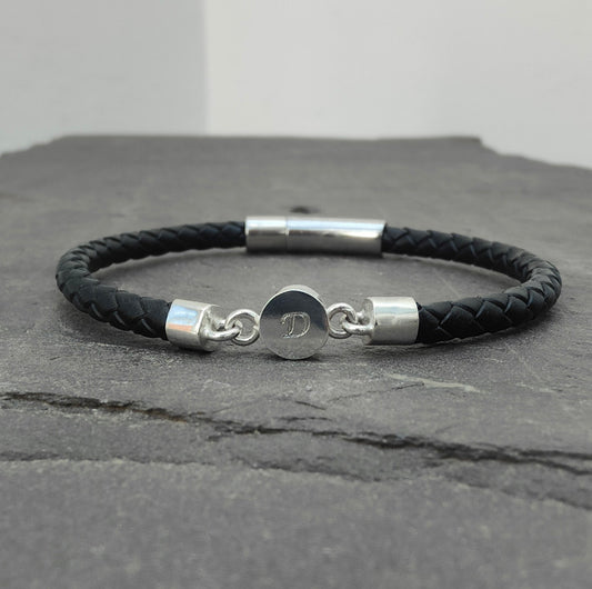 Unite Cremation Ash Leather and Silver Bracelet