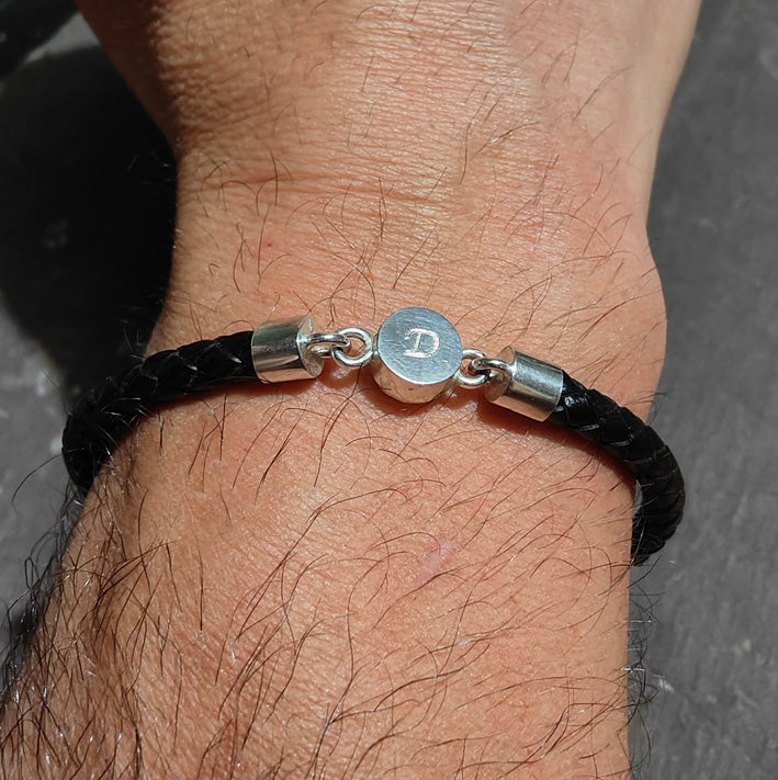 Unite Cremation Ash Leather and Silver Bracelet