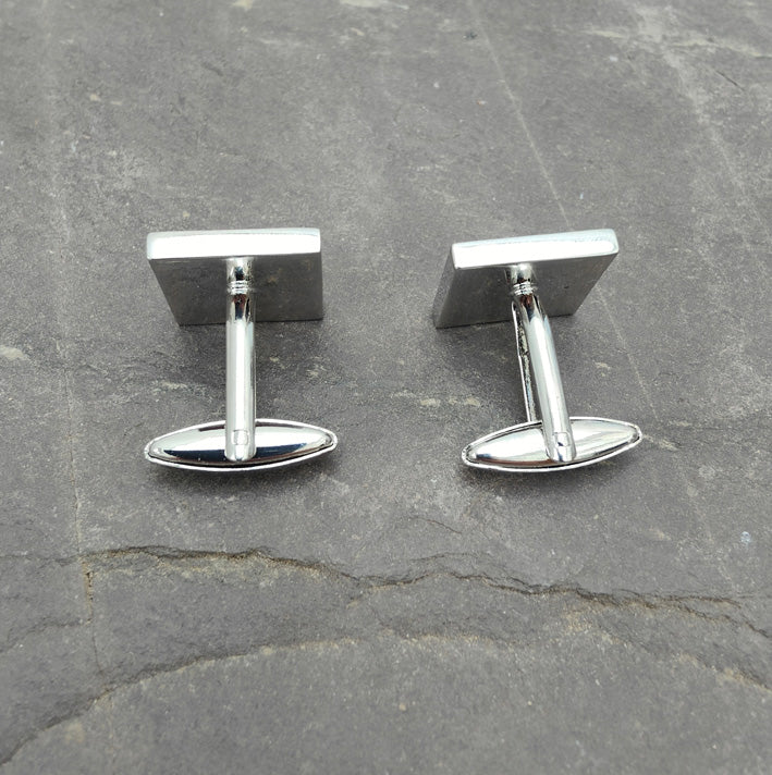 Sliver Plated Engraved Cufflinks