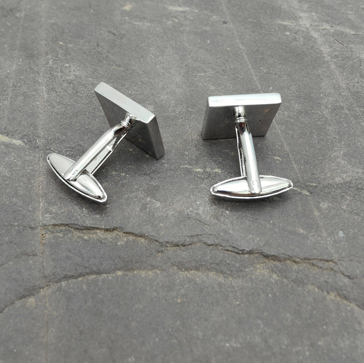 Sliver Plated Engraved Cufflinks