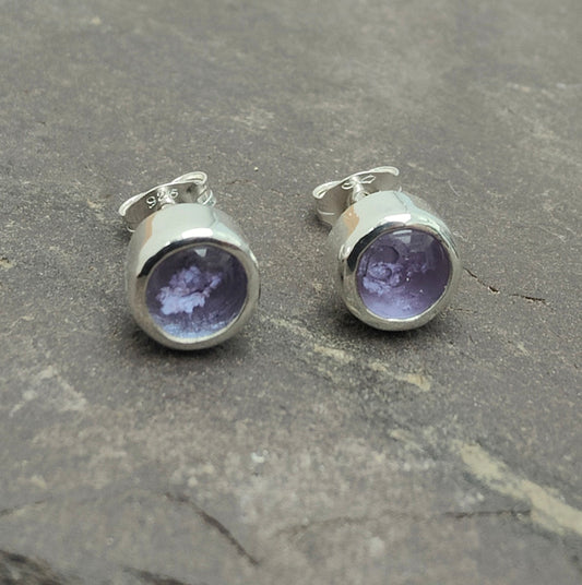 Purity Stud Earrings Ashes in Glass