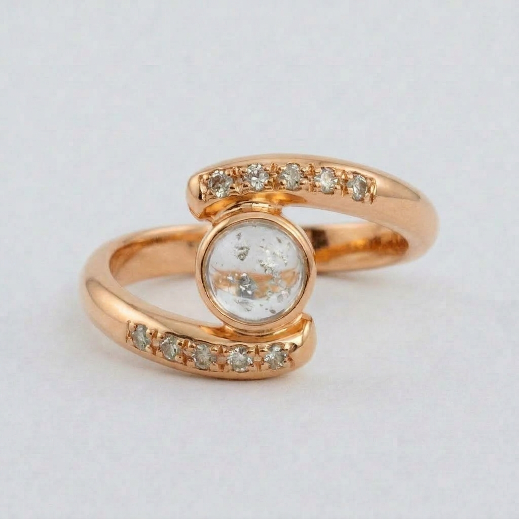 Embrace Ashes in Glass Ring