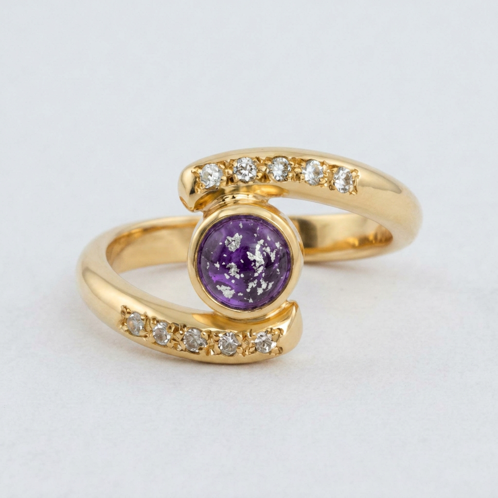 Embrace Ashes in Glass Ring