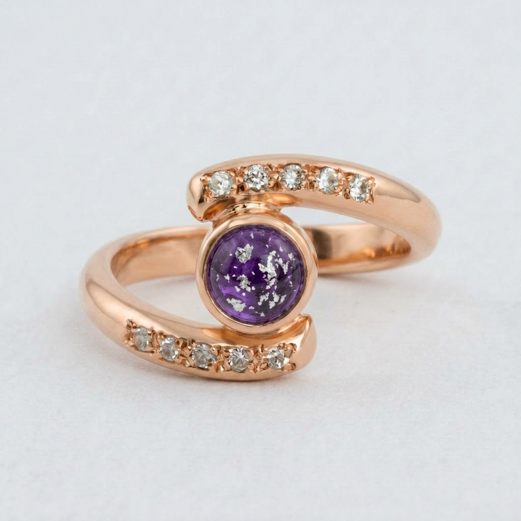 Embrace Ashes in Glass Ring