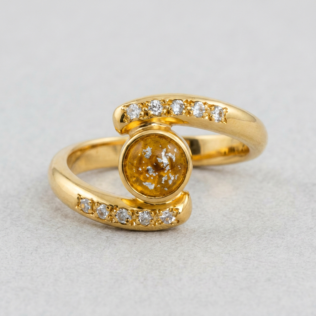 Embrace Ashes in Glass Ring