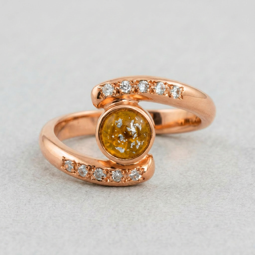 Embrace Ashes in Glass Ring
