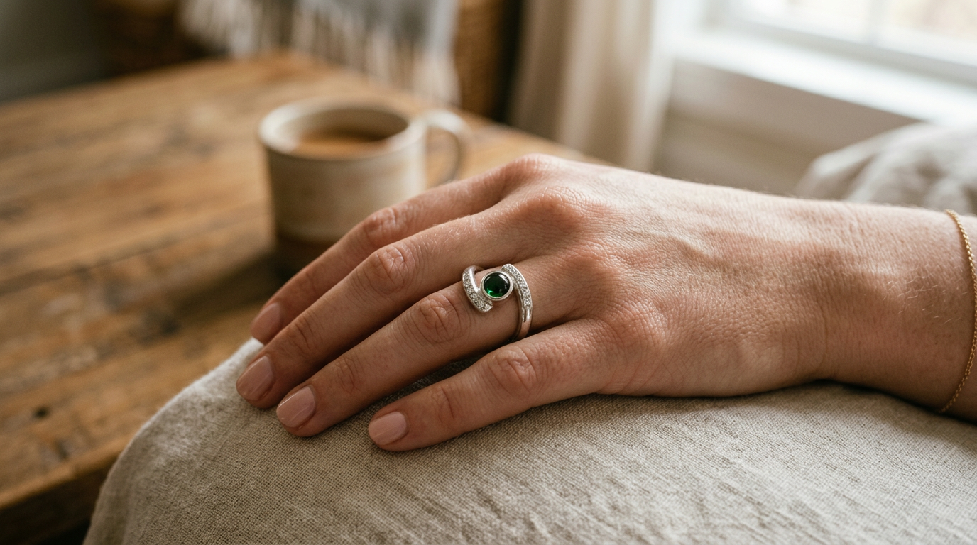 Embrace Ashes in Glass Ring