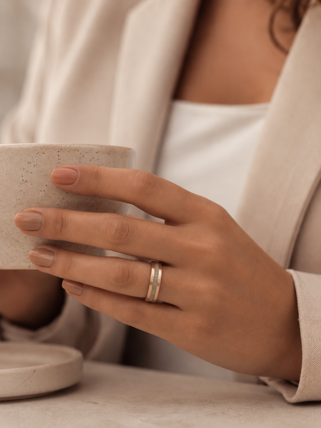Inlay Ashes Memorial Ring