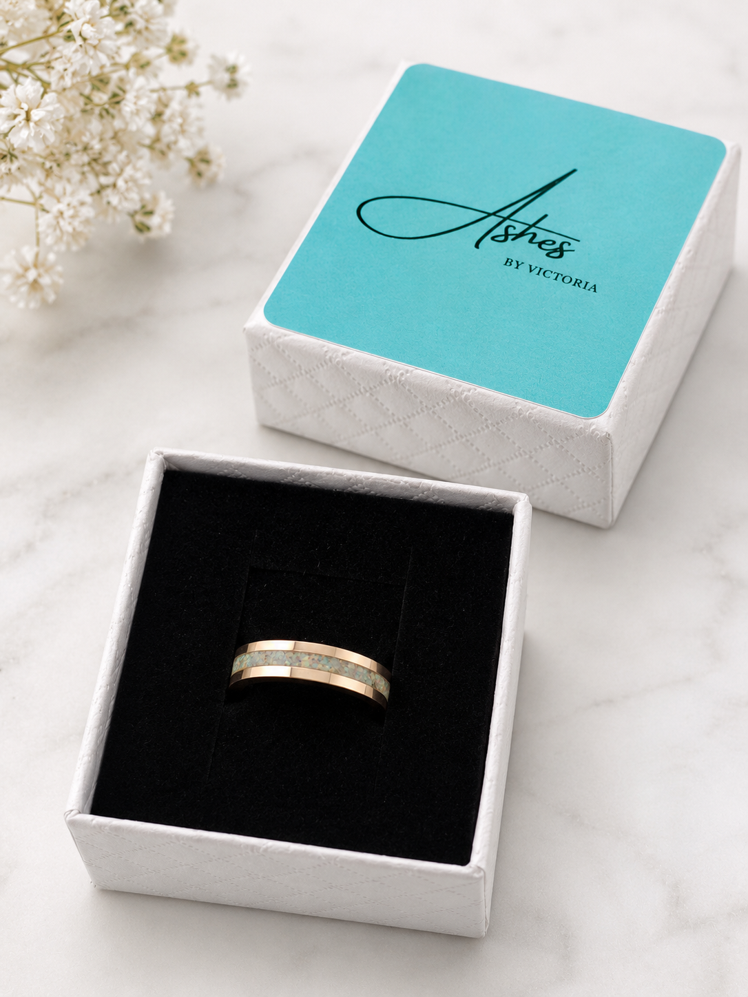 Inlay Ashes Memorial Ring