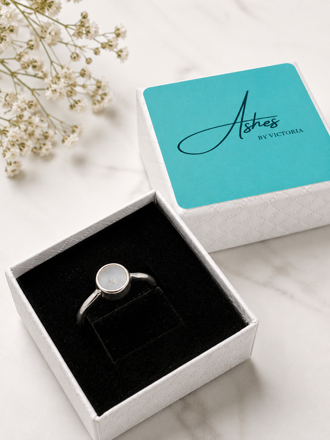 Purity Ashes in Glass Ring