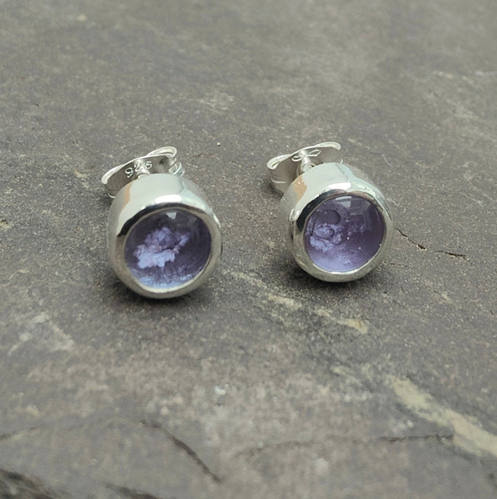 Purity Stud Earrings Ashes in Glass